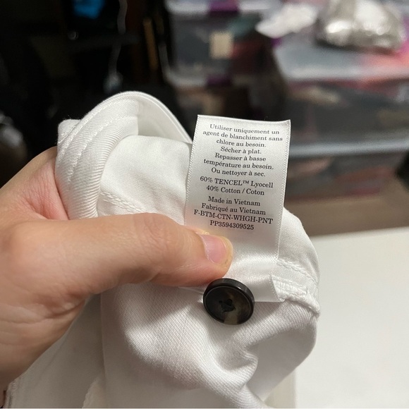 Everlane Way-High Drape Pants White 14R 14 Regular Tencel Cotton D - Picture 9 of 13